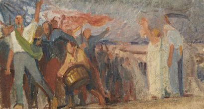 null Jules Emile ZINGG (1882-1942) La Victoire Huile sur toile. Porte le cachet de...