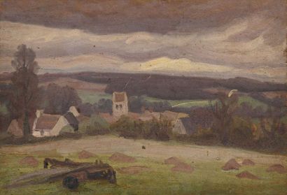 null Jules Emile ZINGG (1882-1942) Paysage au village au creux d’un vallon (Vauréal...