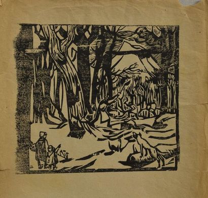 null Jules Emile ZINGG (1882-1942) Un ensemble de 39 gravures sur bois en noir. L’une...