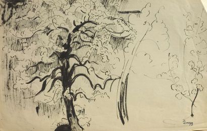 null Jules Emile ZINGG (1882-1942) Ensemble de 6 dessins, pinceau, encre de Chine...