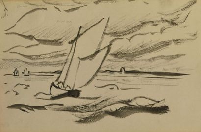 null Jules Emile ZINGG (1882-1942) Ensemble de 13 dessins et 2 aquarelles Portent...