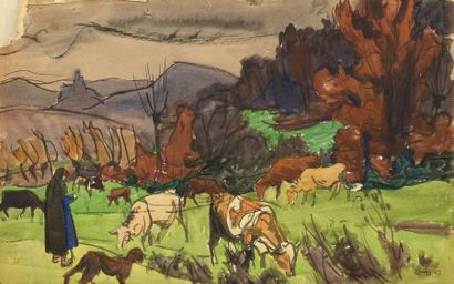 null Jules Emile ZINGG (1882-1942) Ensemble de 48 dessins au crayon, fusain, encre,...