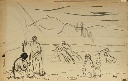 null Jules Emile ZINGG (1882-1942) Ensemble de 8 pinceaux, encre de Chine et crayon...