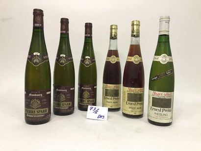 null 6 Bout. Lot de 6 bouteilles : Deux Ernest Preiss, Pinot Noir, 1985 - Trois bouteilles...