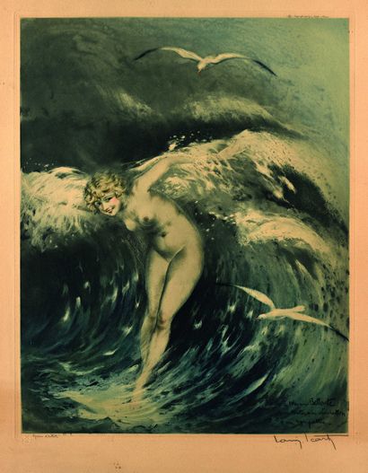 null 39 Louis ICART (1888-1950) La naissance de Venus Eau forte en couleurs Justifié...