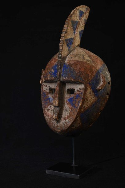 null GURUNZI (Burkina fasso) Masque polychrome à crête de coq 28,5cm    