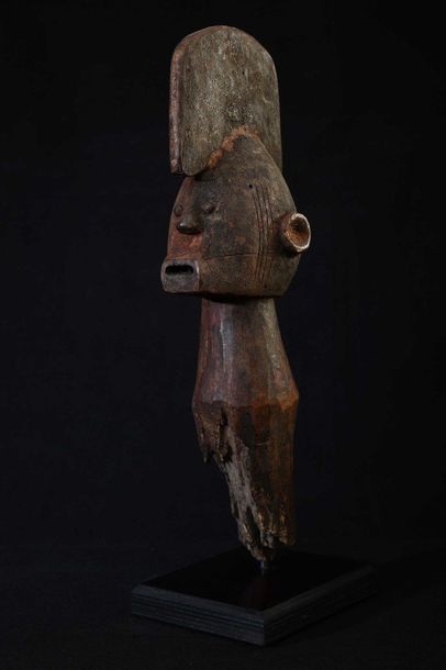 null JIKUN (Nigéria). Tête polychrome 38cm    