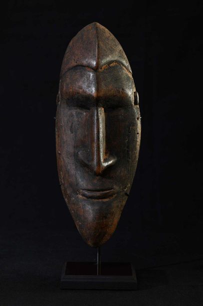 null RAMU (Papouasie Nouvelle Guinée) Masque en bois brun. 25cm    