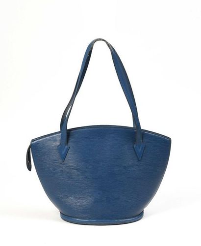 null Louis VUITTON : Saint Jacques (grand modèle) sac en cuir épi bleu de forme trapézoïdale,...