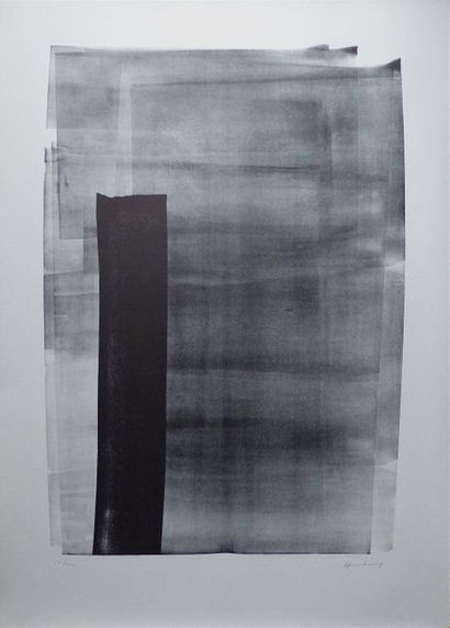 null HARTUNG Hans Lithographie 1976 signée en bas à droite, format 105 x 75 cm, numérotée...