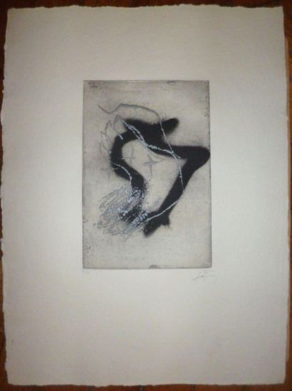 null TAPIES Antoni Original etching Signed lower right Numbered on 30 ex Printed...