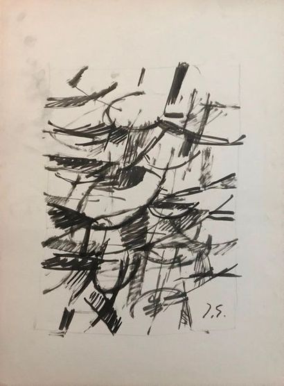 null GERMAIN Jacques Encre sur papier Cachet du monogramme, format 32 x 23,5 cm