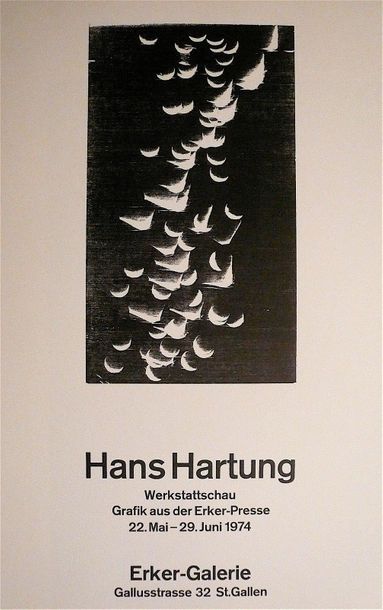 null HARTUNG Hans Original poster, made in woodcut. Made for an exhibition in Switzerland....