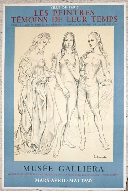 null FOUJITA Léonard Poster lithograph Printed by Mourlot, signature printed lower...