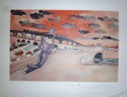 null MARCEAU Marcel " Mime Marceau " lithograph signed lower right, unnumbered, format...