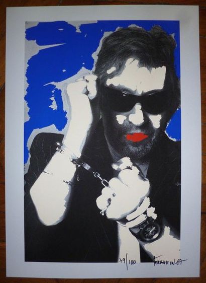 null TERRASSON Pierre " Serge Gainsbourg " silkscreen print signed lower right numbered,...