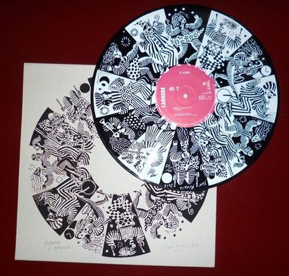 null RIVAIS Yak Silkscreen on 33t vinyl Signed and numbered on the record, the cover...