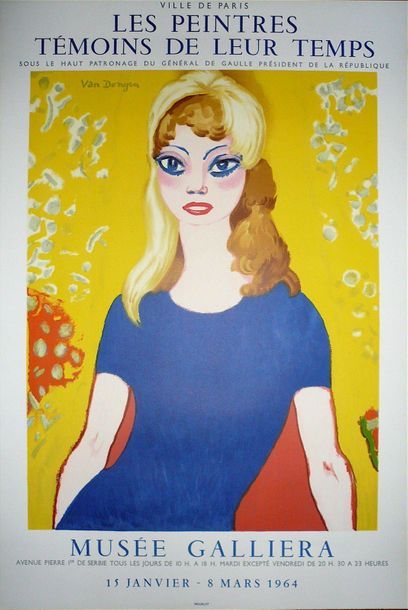 null VAN DONGEN Kees Mourlot lithographic poster, "Brigitte Bardot", Les peintres...