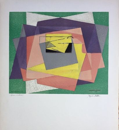 null VILLON Jacques Lithograph "cubist composition" signed lower right, justified...
