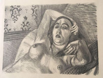 null Henri MATISSE (1869-1954) Le Repos du modèle. 1922 Lithograph on China flying...