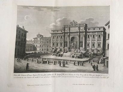 null Gio ACQUARONI ET P. PARBONI, suite de cinq gravures présentant des vues de Rome,...