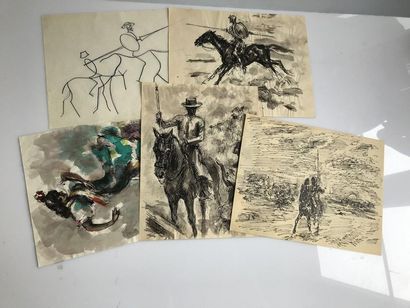 null José Luis REY VILA (1910-1983)

Horses and jockey

Polo players

Suite of 6...