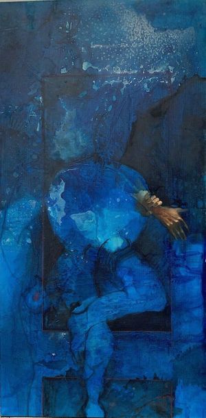 null Jorge SOLER

Seated blue character

Oil on canvas 

Signed lower right, countersigned,...