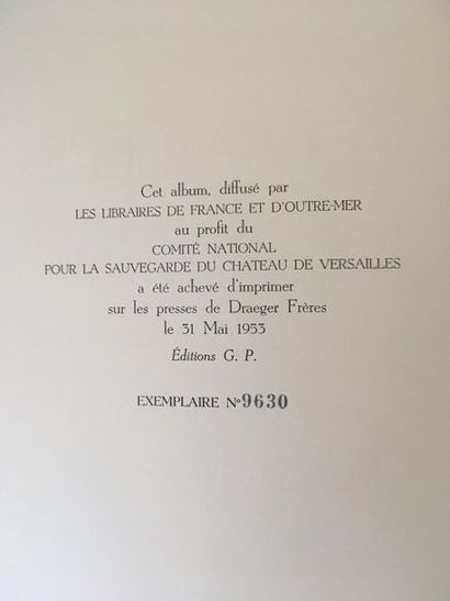 null Ouvrage Versailles, Edition de 1953 par G.P., imprimé par Draeger Frères, exemplaire...