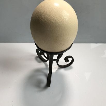 null Ostrich egg (16cm)

Hammered metal stand (14cm)