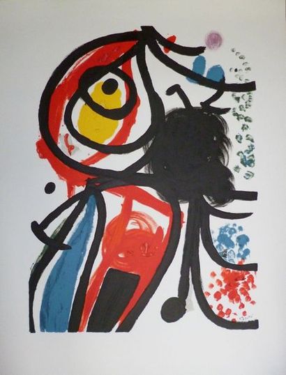 null MIRO Joan Lithograph after FIAC signature printed lower right format 95 x 70...