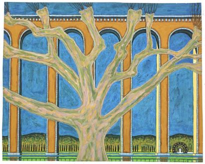 null Pierre CHARBONNIER (1897-1978) Aqueduct n°15 Watercolor signed lower right....