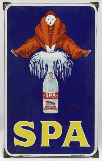 null SPA : Plaque émaillée plate à oreilles, illustrée d’après Jean d’Ylen (1886-1938)....