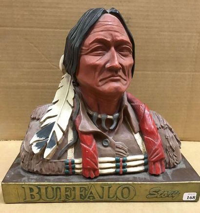 null BUFFALO STORY: A modern resin bust representing an Indian. H: 30cm.