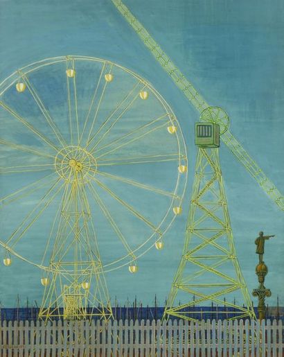 null Pierre CHARBONNIER (1897-1978) The big wheel, Barcelona Watercolour signed lower...
