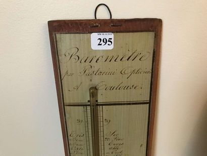 null Wooden barometer with its Mercury column.
Marked Barometer by Pastarini Opticien...