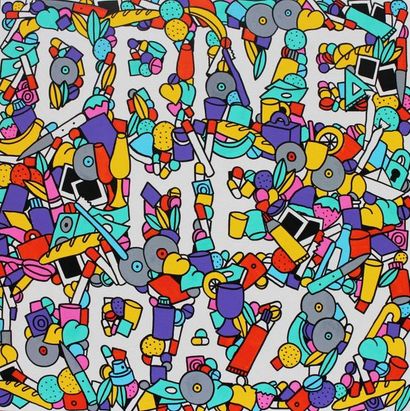 null Monsieur ZERO (1986) Drive me crazy, 2020 Acrylique sur toile, signée au dos....