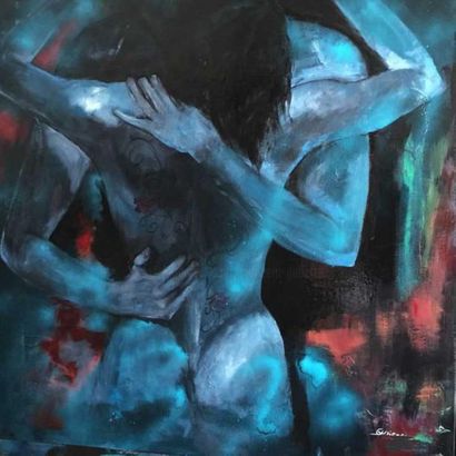 null Manuela GUTIERREZ (1952) Couple III, 2019 Oil on canvas, signed lower right....