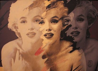 null Jean-Jacques DELEVAL (1945) Marylin Monroe Acrylic on canvas, monogrammed lower...