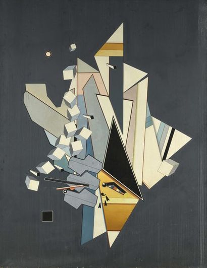 null Alain Le YAOUANC (1940) Composition géométrique Huile sur toile. 180 x 140 ...