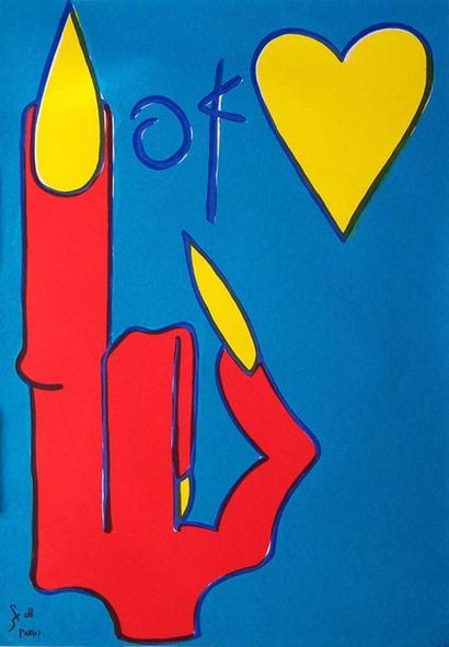 null Sylvain PERRIER, known as SP38 (1960) Finger of Love, 1998. Colour silkscreen...