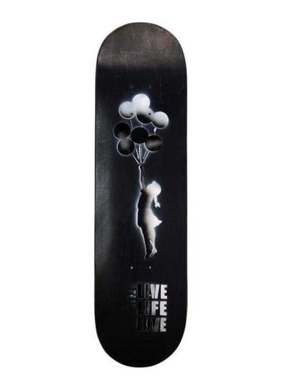 null Julie JALER (1968) Skate Banksy #4, 2020 Skateboard in maple, acrylic and spray...