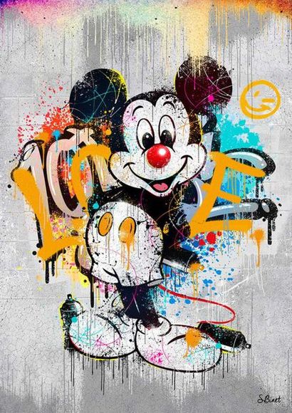 null Sylvain BINET (1976) Mickey Pop, 2020 Digital painting and photography mounted...