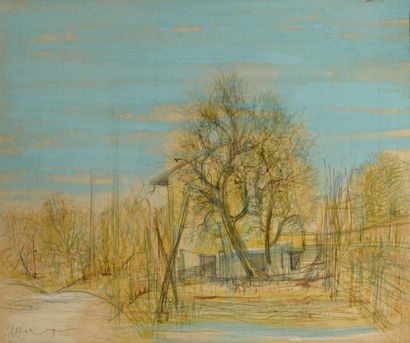 Jean CARZOU (1907-2000) Les arbres devant...