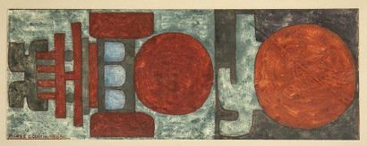 null Pierre COURTIN (1921-2012) Composition, 1965 Oil or mixed media (sand) on paper...