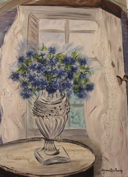 null Suzanne DUCHAMP (1889-1963) Vase de fleurs Huile sur toile. Signée en bas à...