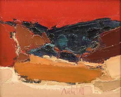 null Michel NO (Born 1939) Chaos Oil on canvas signed in the center, titled on the...