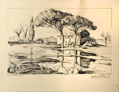 null Paul BACH (1906-1971)

Mas en camargue

Ink on paper

Signed and autographed...