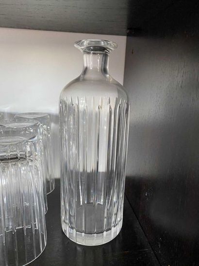 null BACCARAT glass serving set comprising: 12 orangeade glasses, 6 whisky glasses,...