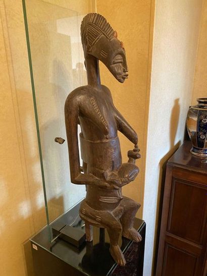 null Sculpture africaine en bois « Maternité » Hauteur : 68cm