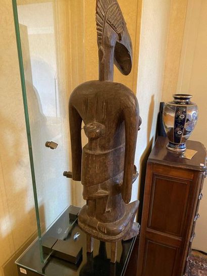 null African wooden sculpture " Maternity " Height: 68cm